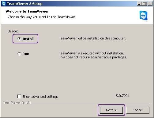 Team Viewer setup 1