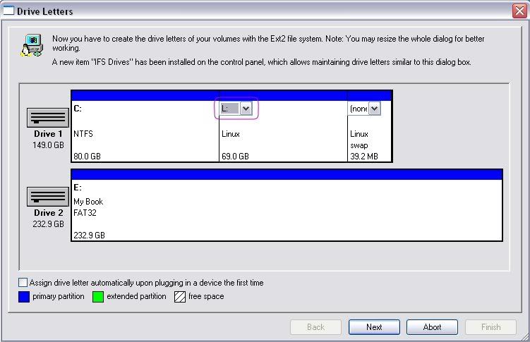 ext2ifs-driveletter ext2ifs-driveletter