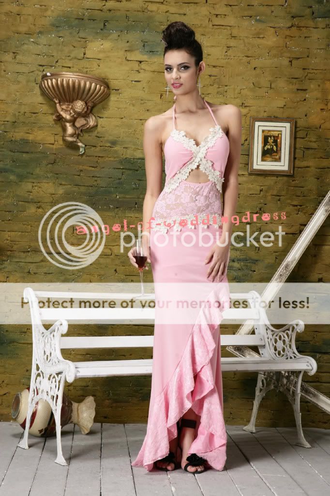 Pink Lace Gown Prom Party Evening Dress 21257 Sz 8 10  