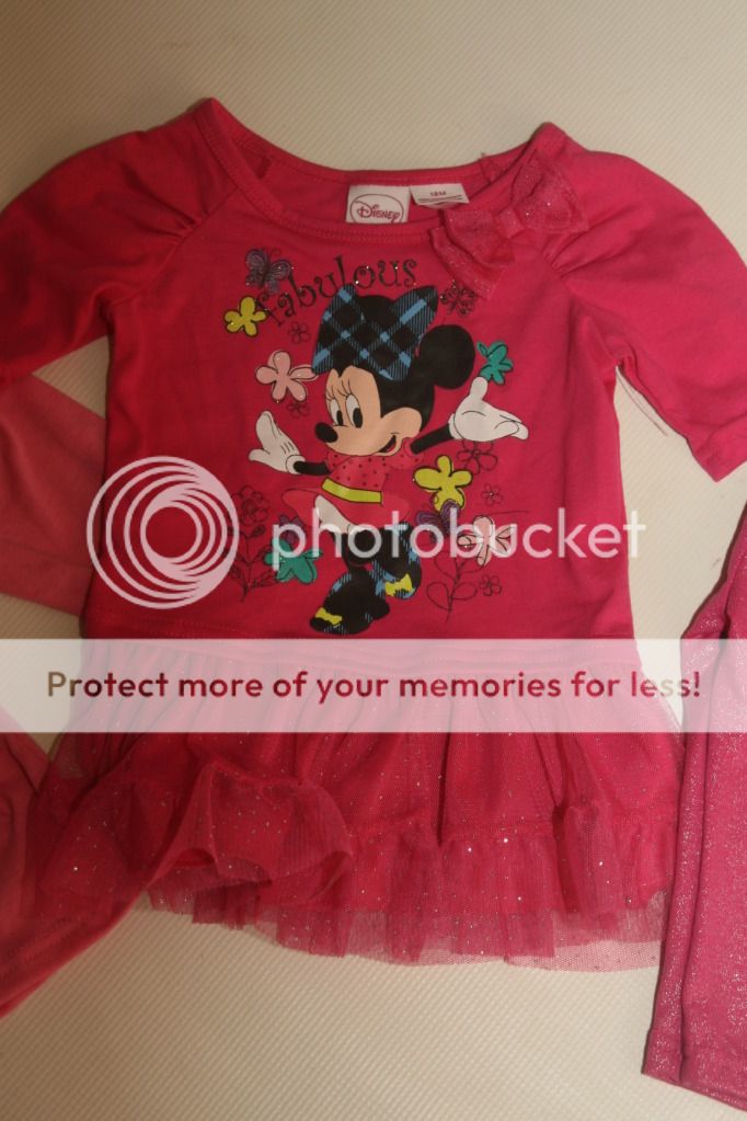 New Baby Girls 12 18M Disney Minnie Mouse Tutu Dress w Leggings Princess Shirt